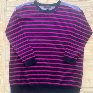 J.Crew Merino Stripe Long Sweater – XS, Tunic Length, Lavender Back